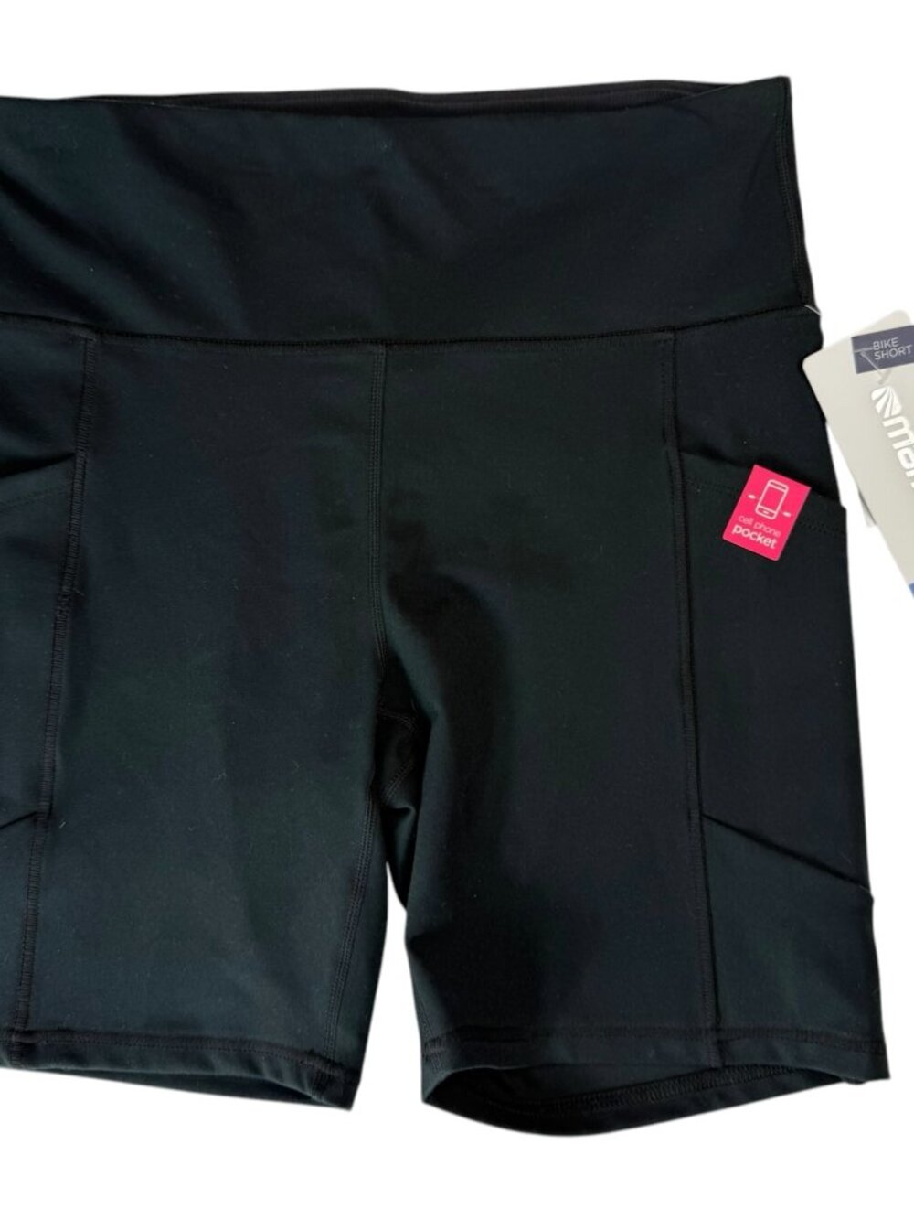 New NWT MARIKA Black Spandex Bike Shorts Size Women's Large. UPC 764204294565.